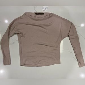 Enza Costa one-shoulder long-sleeve slouch top, NWT, size small